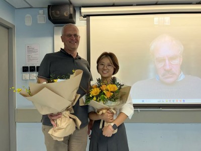 A photo right after the PhD defense of Dr. Sile Hu | October 2024